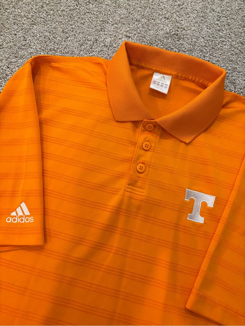 Vtg Y2K Adidas Tennessee Volunteers Short Sleeve Polo Shirt Mens L Orange